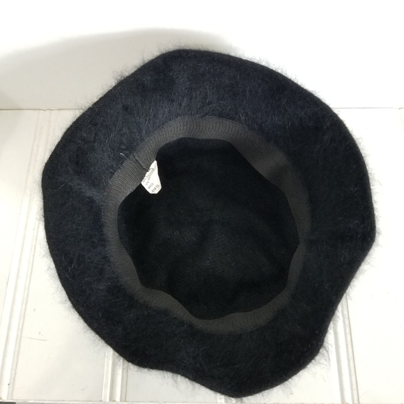 Bucket Hat Black Angora Rabbit Fur Winter Streetwear - Picture 9 of 12